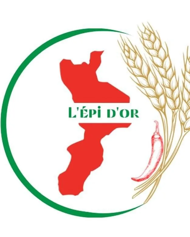 Logo L'Épi d'Or : la Corse en rouge, un épi de blé et un piment